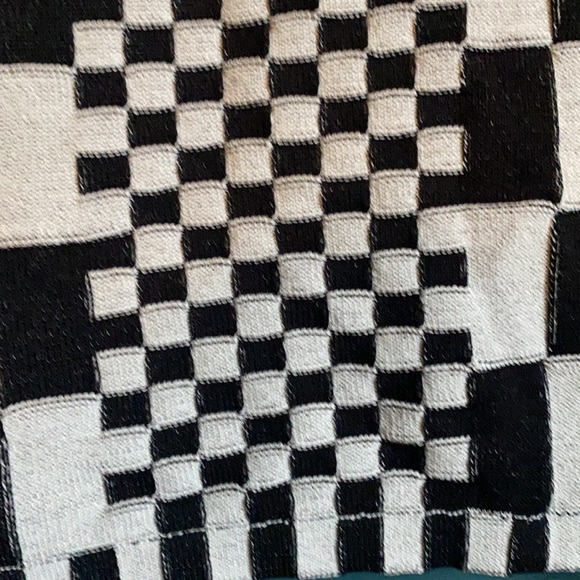 Vintage Adrianne Vittadini black and white ska two tone checkered cocktail dress - Picture 7 of 8